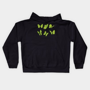 Lime green butterfly sticker pack Kids Hoodie